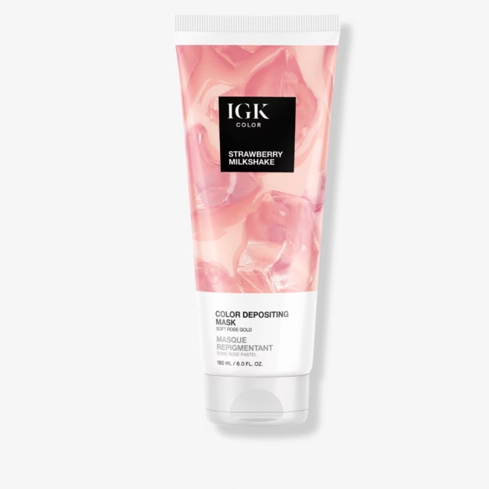 NEW IGK COLOR DEPOSITING HAIR MASK STRAWBERRY MILKSHAKE